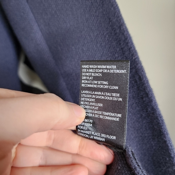 Anthropologie Moth Navy Striped Tamie Sweater Coat M - Picture 8 of 8